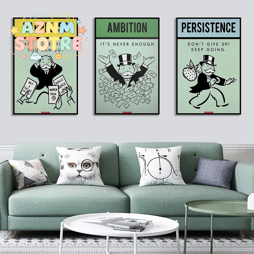 Home Office Room Inspiration - Poster su tela Monopoly Time Is